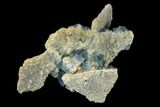 Cubic, Blue-Green Fluorite Crystals on Quartz - China #142614-3
